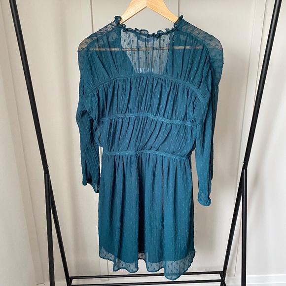 Sheer Mini Peasant Dress XS - Zara - Picture 2 of 3